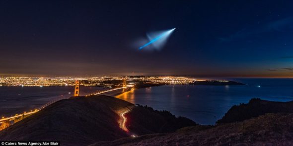 The missile test was seen dramatically as far north as San Francisco, over 400 miles away